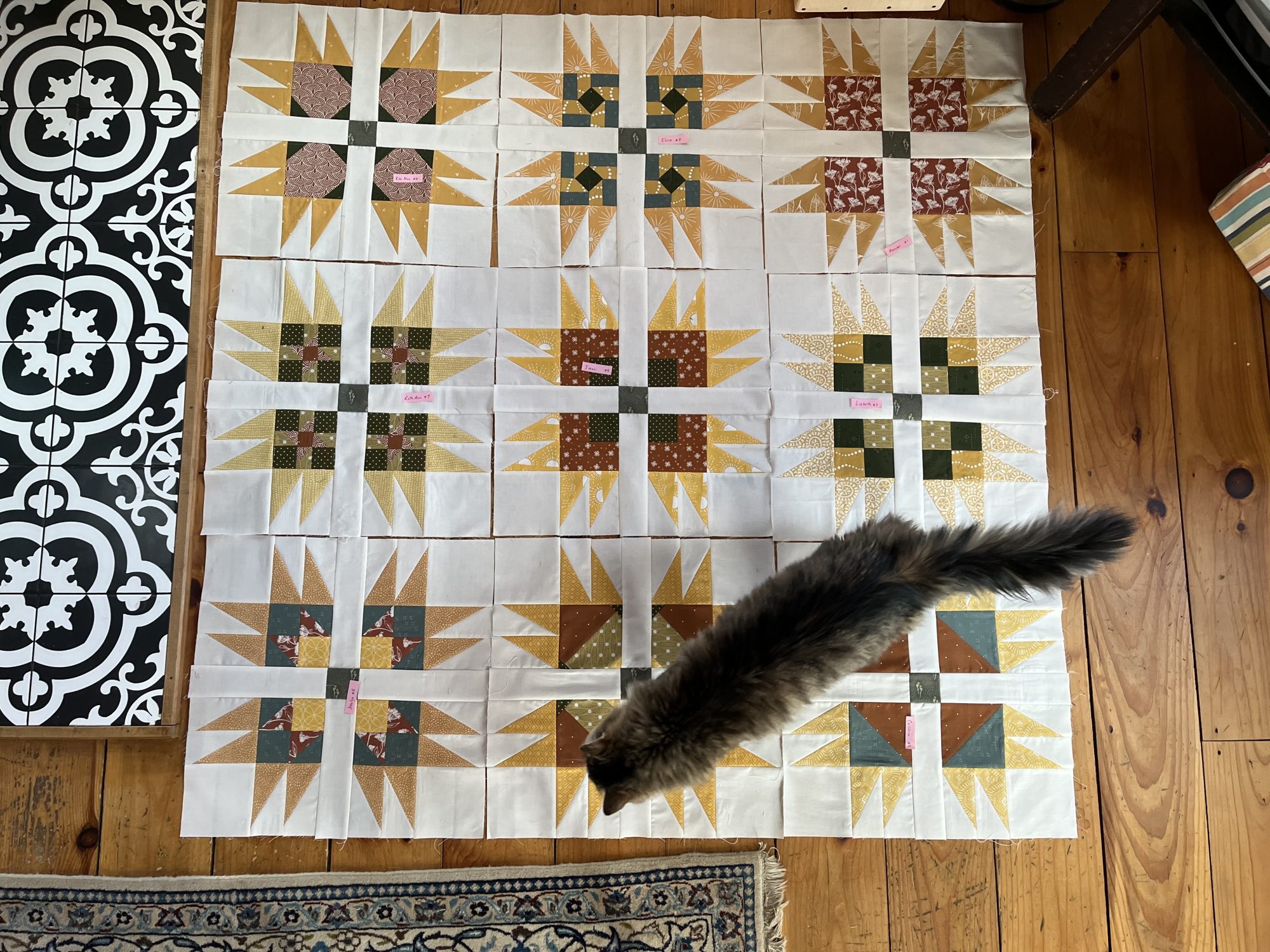 nine finished blocks